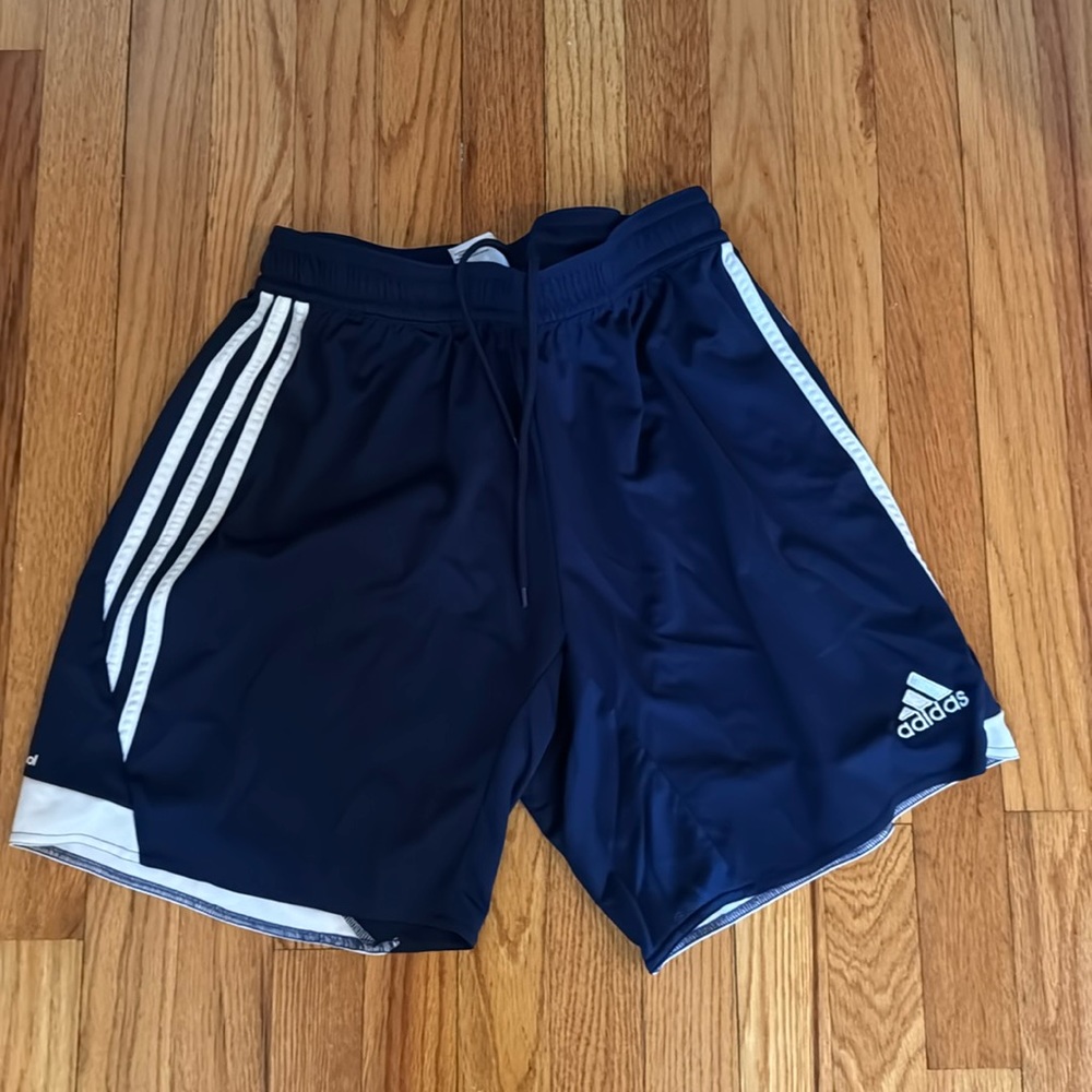 Adidas boys, large soccer shorts, great condition, navy